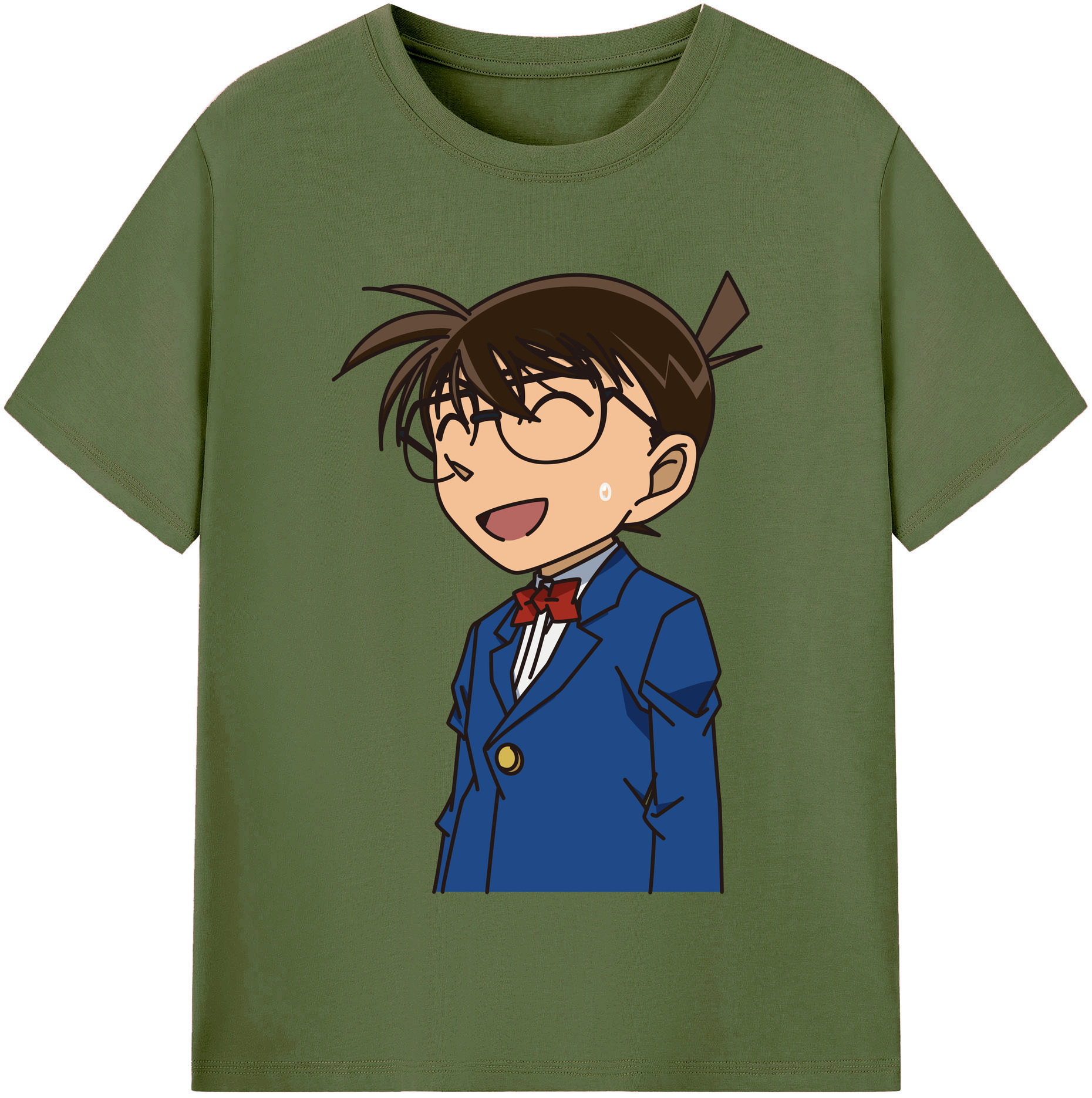 （画像用） 名探偵コナン 江戸川 コナン Detective Conan Conan Edogawa 綿100％半袖Tシャツ（フロントプリント）